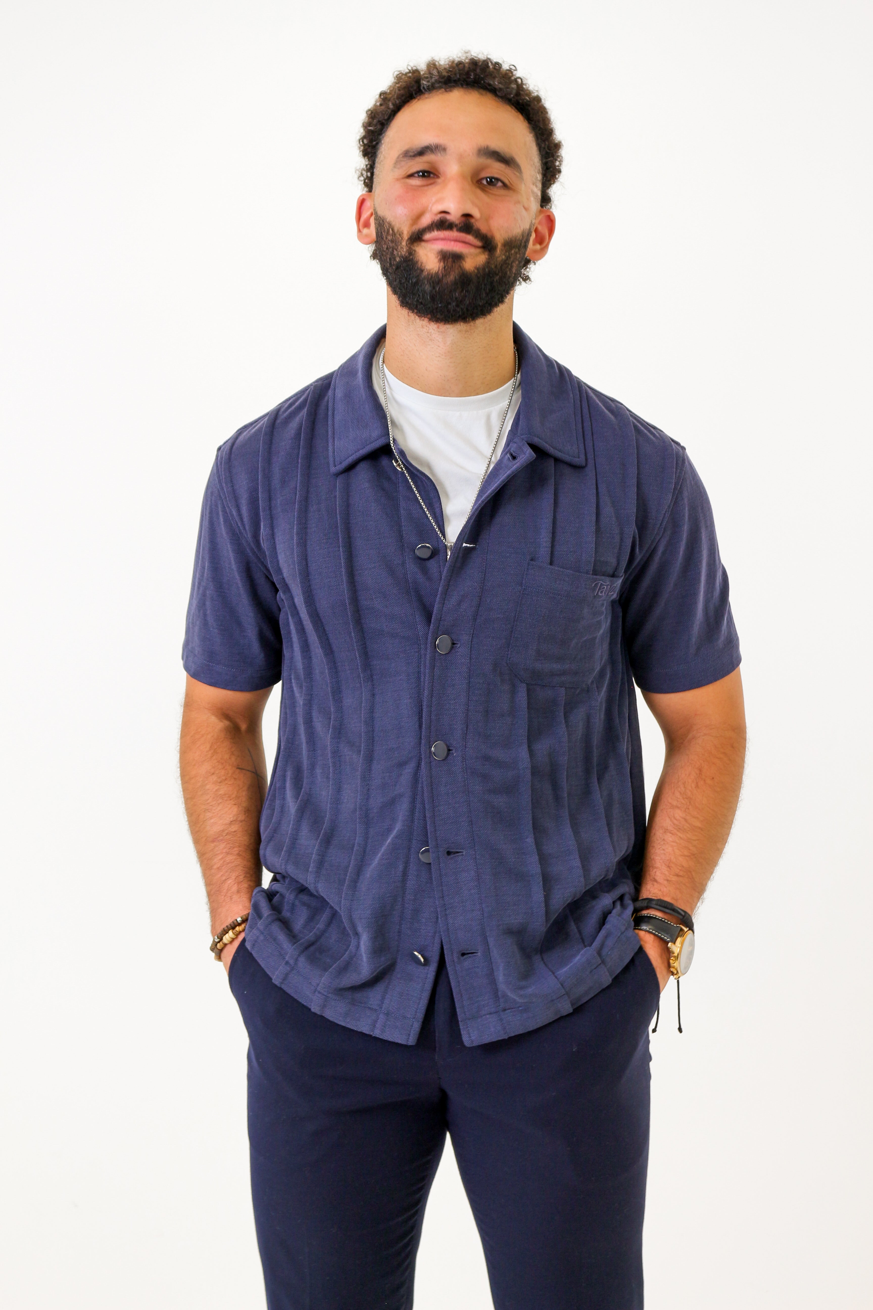 Camisa plisada de hombre - Tavz Clothing