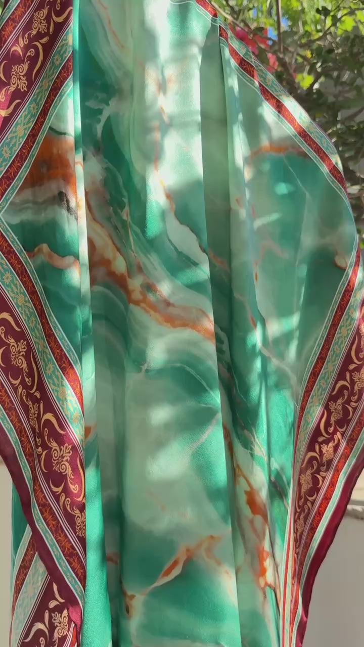 Tavz Luxury Silk Satin Scarf