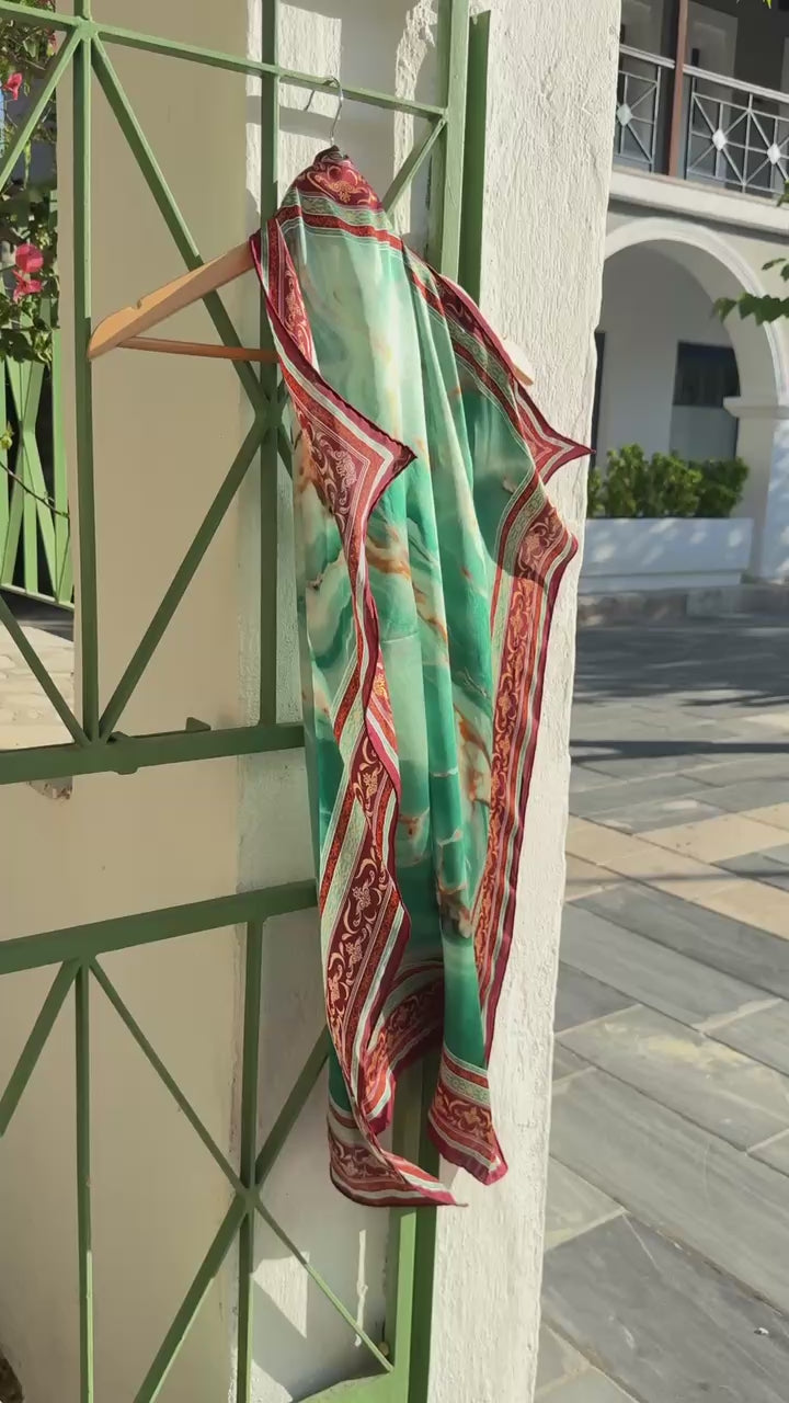 Tavz Luxury Silk Satin Scarf